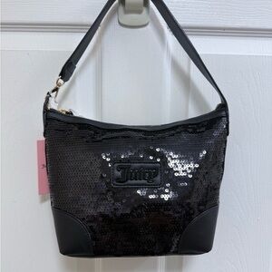 NWT Juicy Couture Black Sequin Hobo Shoulder Bag